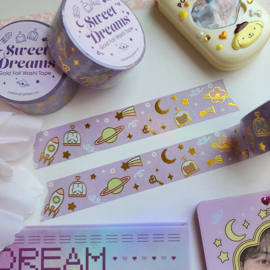 Sweet Dreams Gold Foil Washi Tape