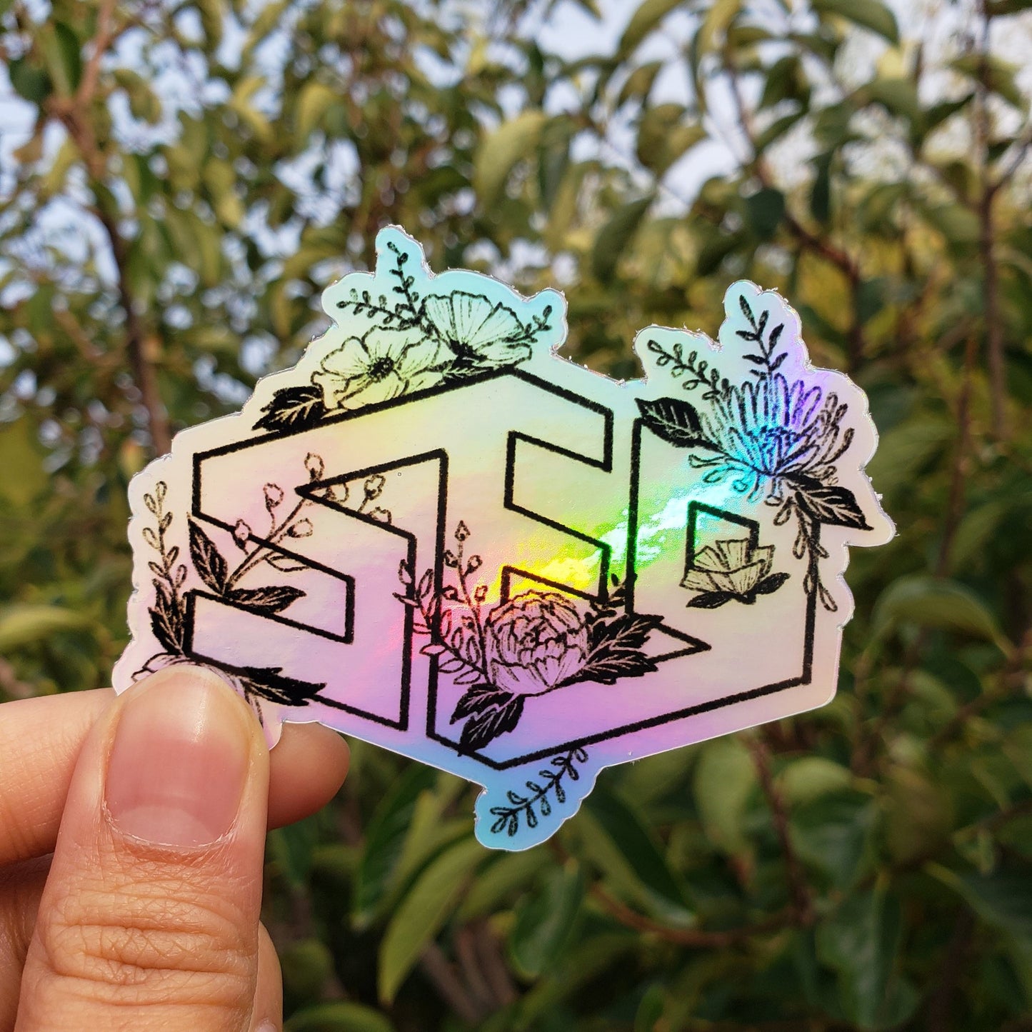 SF9 Floral Holographic Sticker