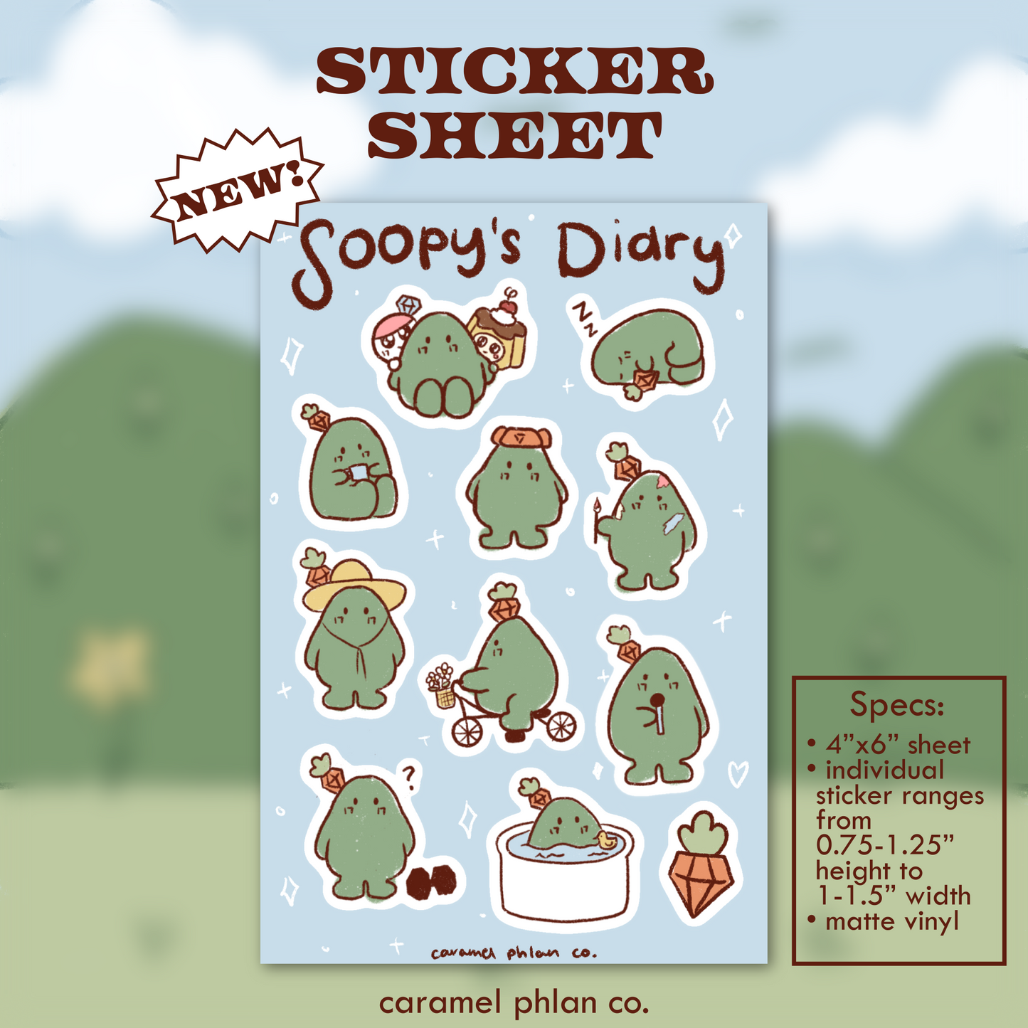 Soopy's Diary Sticker Sheet