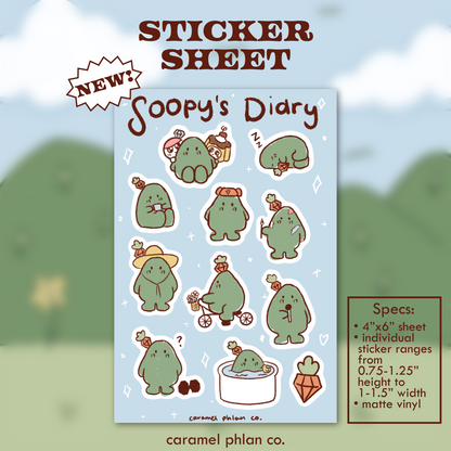 Soopy's Diary Sticker Sheet